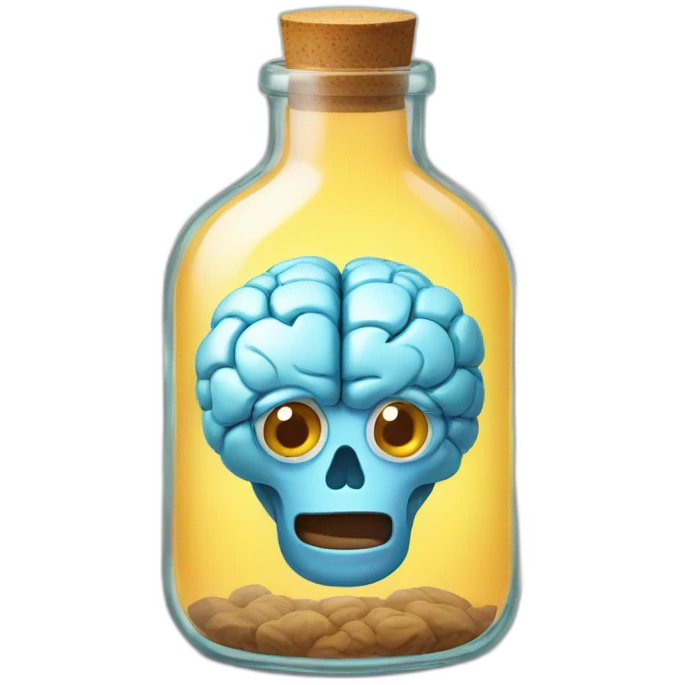 Brain in a bottle emoji