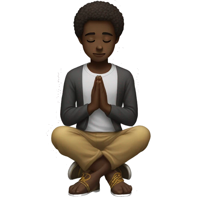 dark skinned on his knees praying emoji