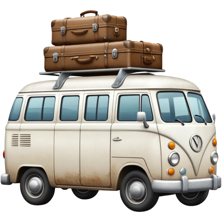 Van with luggage on top emoji
