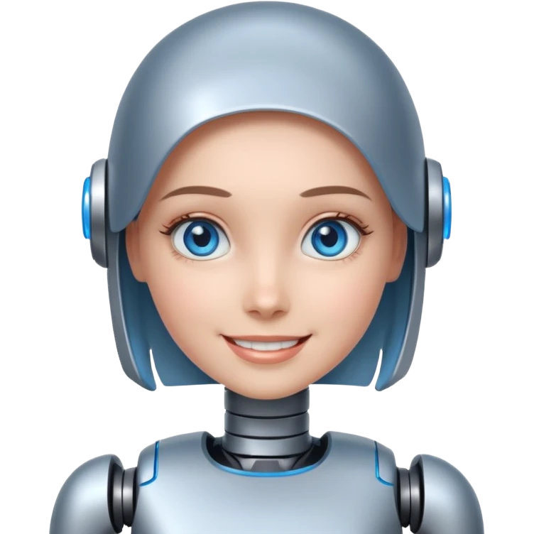robotic smiling girl emoji