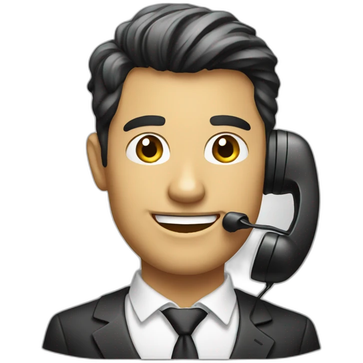 a young , richman,talk phone emoji