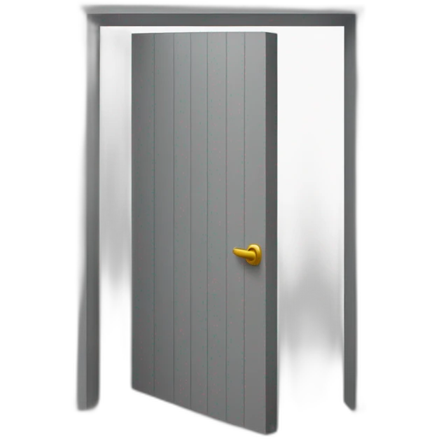 One gray wood open door perspective emoji