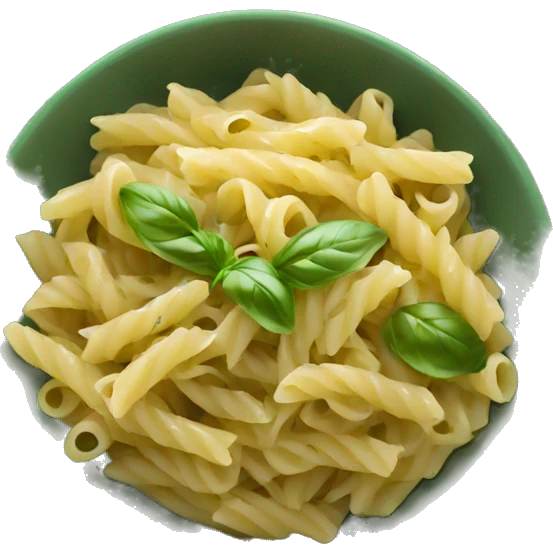 Pesto pasta in a bowl  emoji