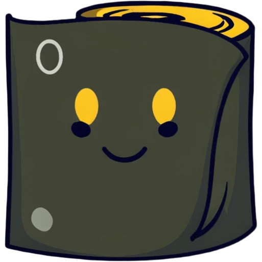 big sparkle emoji overlaid in front of a roll of fabric behind it emoji