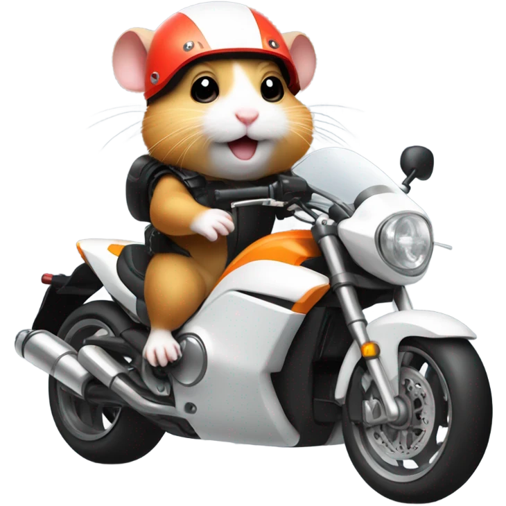 a hamster riding a racing motorcycle emoji