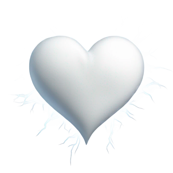 White lightning heart emoji