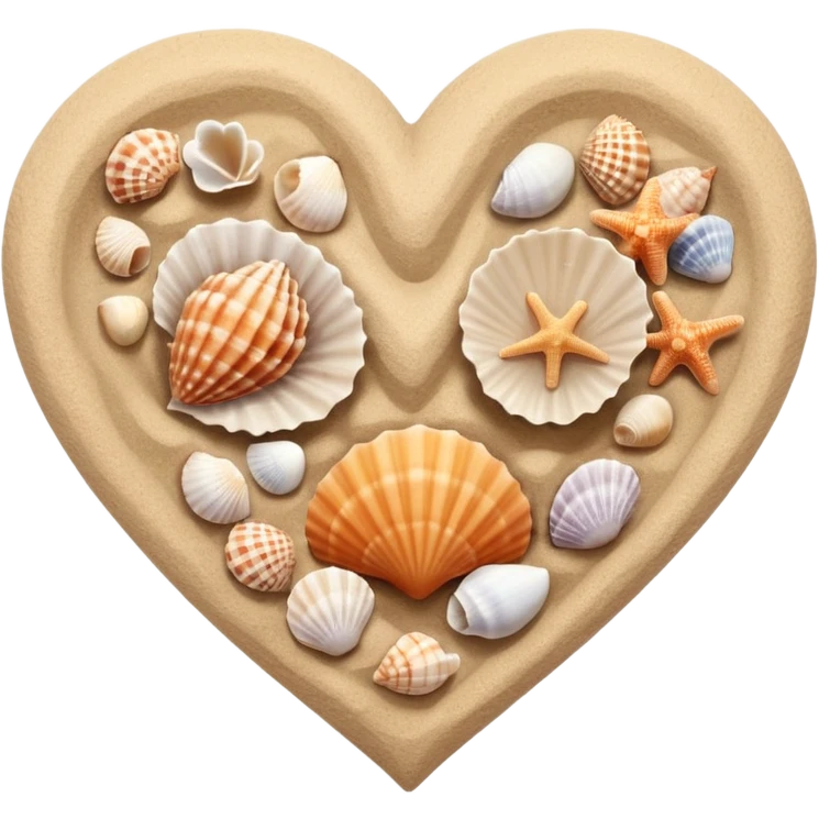beach themed heart emoji