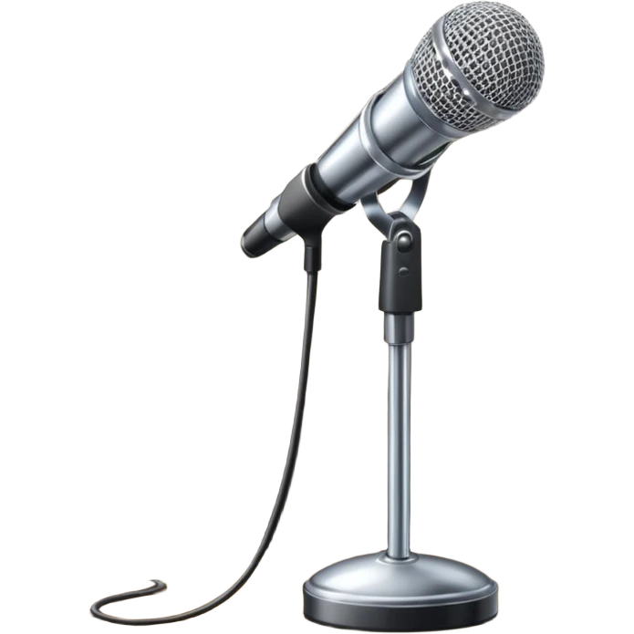 stage spotlight shining on a microphone emoji