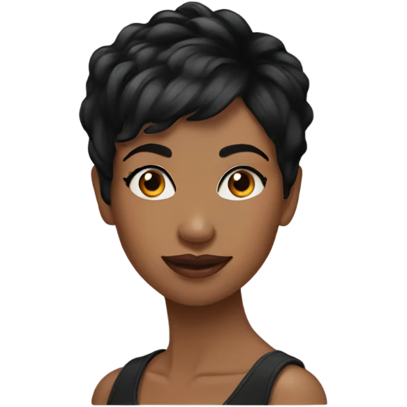 woman pixie cut black hair emoji
