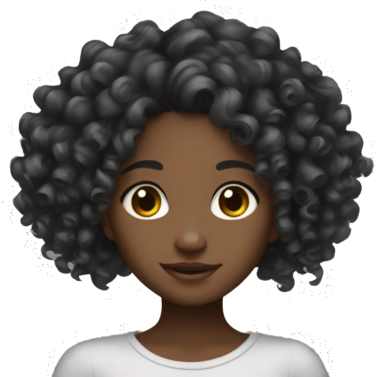 black girl curly hair cute emoji