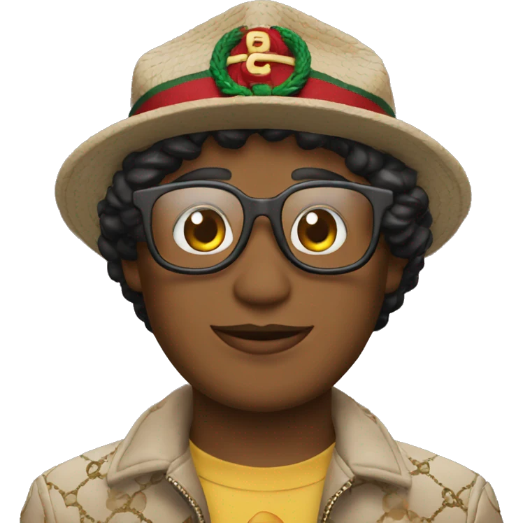 un chico con gorra gucci emoji