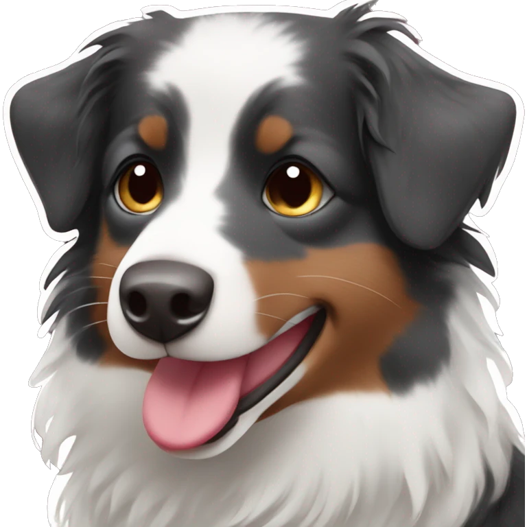 Small black australian shepherd dog with maroon hearts emoji