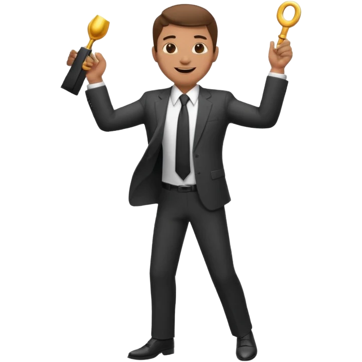 businessman celebrating full body emoji