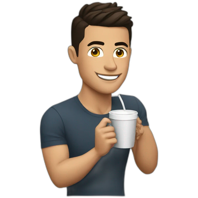 cristiano ronaldo drinking a coffe emoji