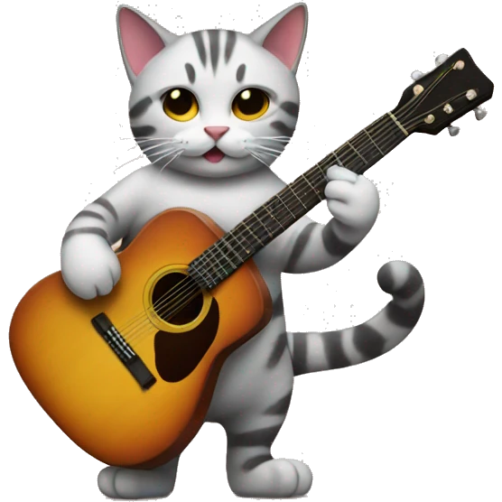 cat with a  guitar emoji