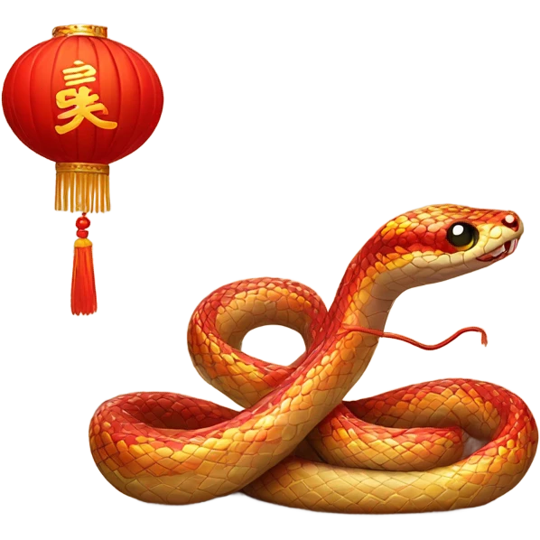 cute snake with chinese new year theme emoji