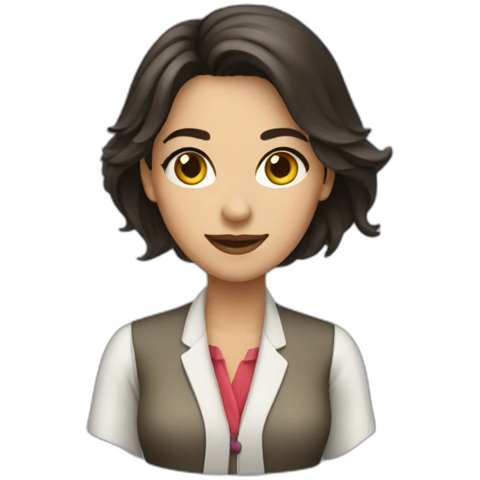 Brunette Woman tailor emoji
