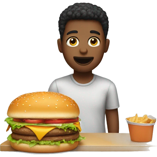 someone eating a burger emoji