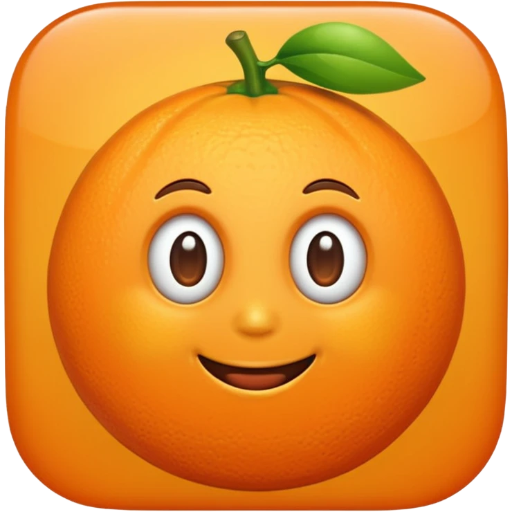 a whole orange, simple, clear emoji