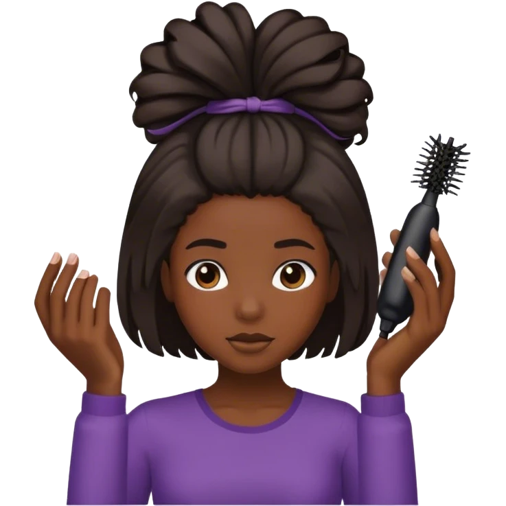 Black girl doing her hair emoji