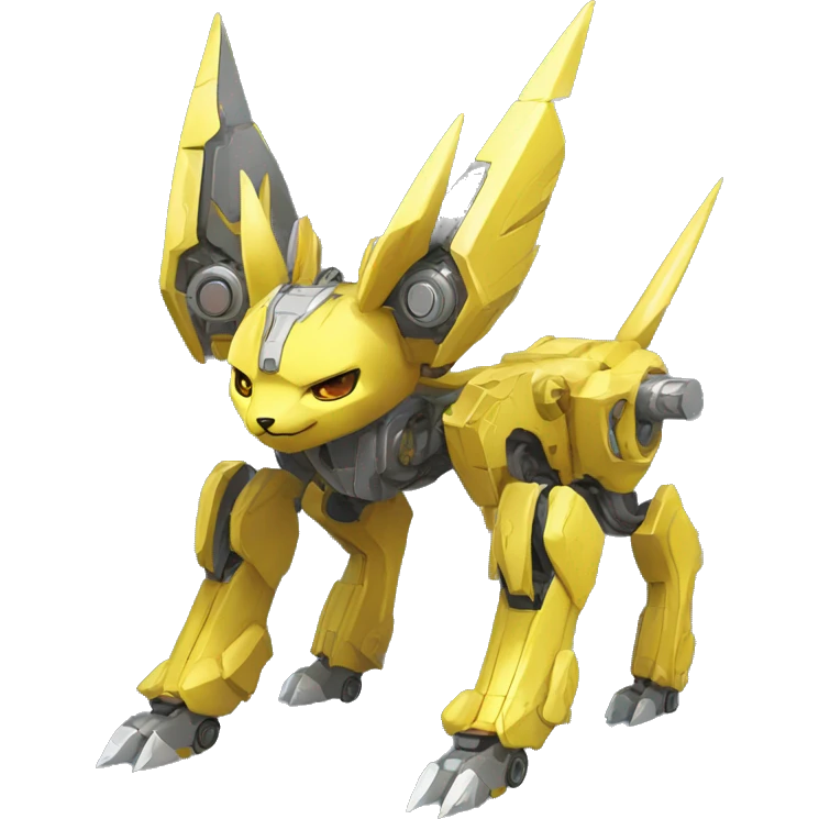 Futuristic mechanical Jolteon-mecha full body emoji