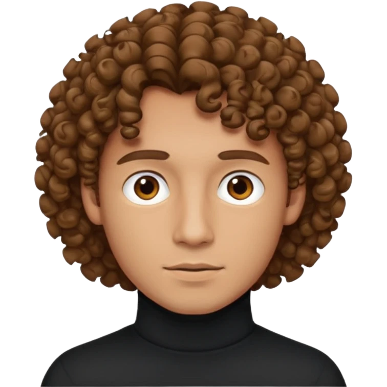 curly haired man in turtle neck emoji