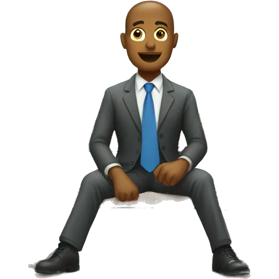 a man in tie sitting on a park bench emoji
