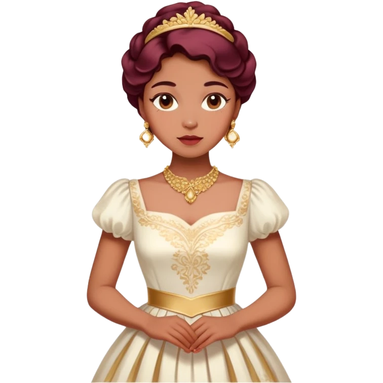 Reddish-pinkish and gold and white romantic vintage aesthetic lady emoji