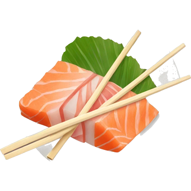 slices of sashimi with chopsticks  emoji
