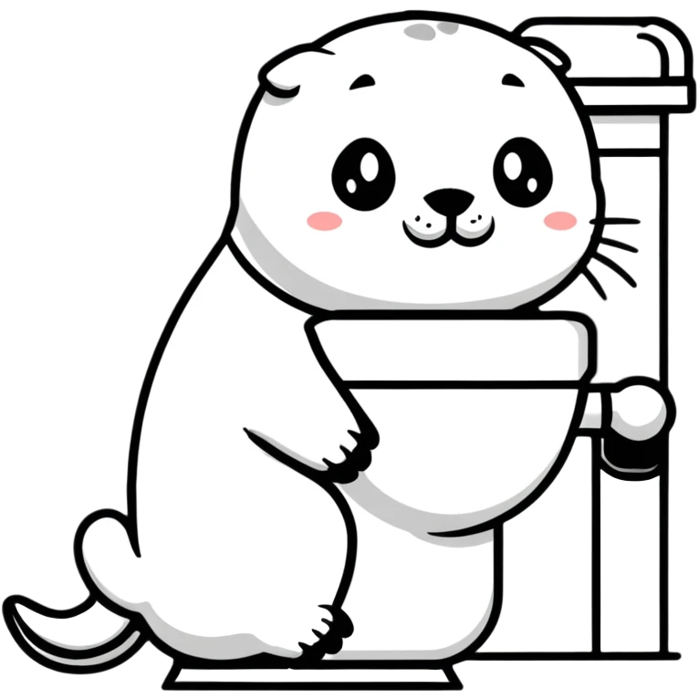 seal sitting on a toilet emoji