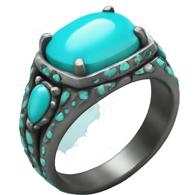 Realistic isolated turquoise ring emoji