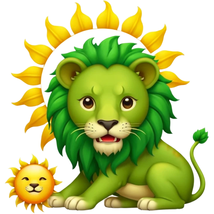 green lion devouring the sun emoji