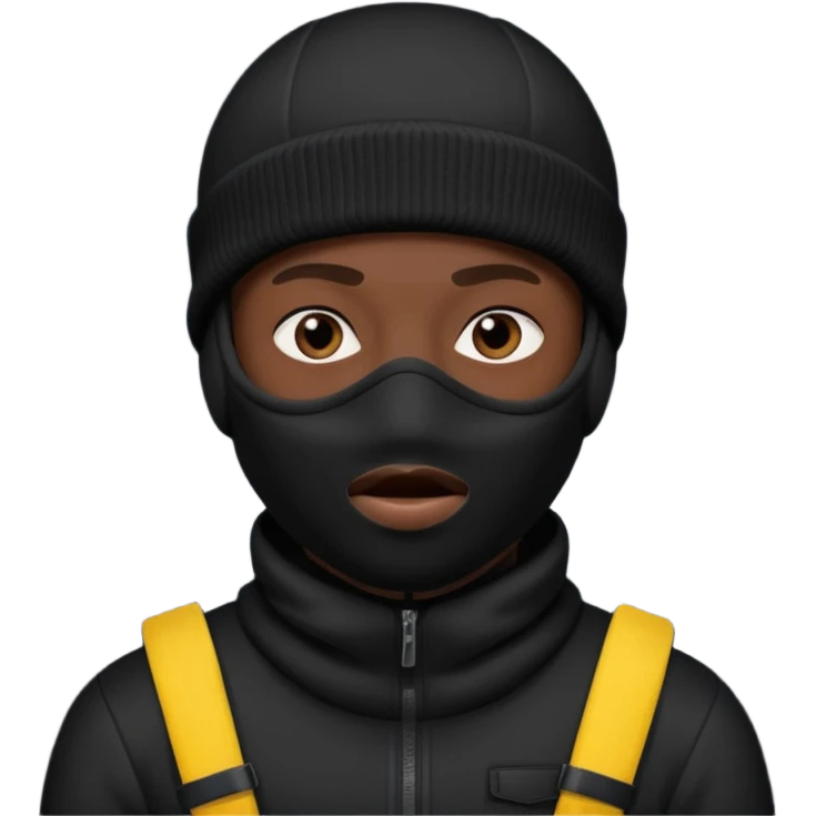 Black man in full ski mask emoji