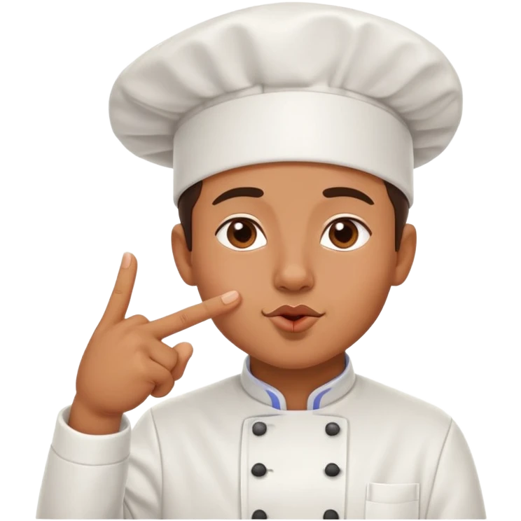 chef making the kiss gesture with fingers, expression of perfection emoji