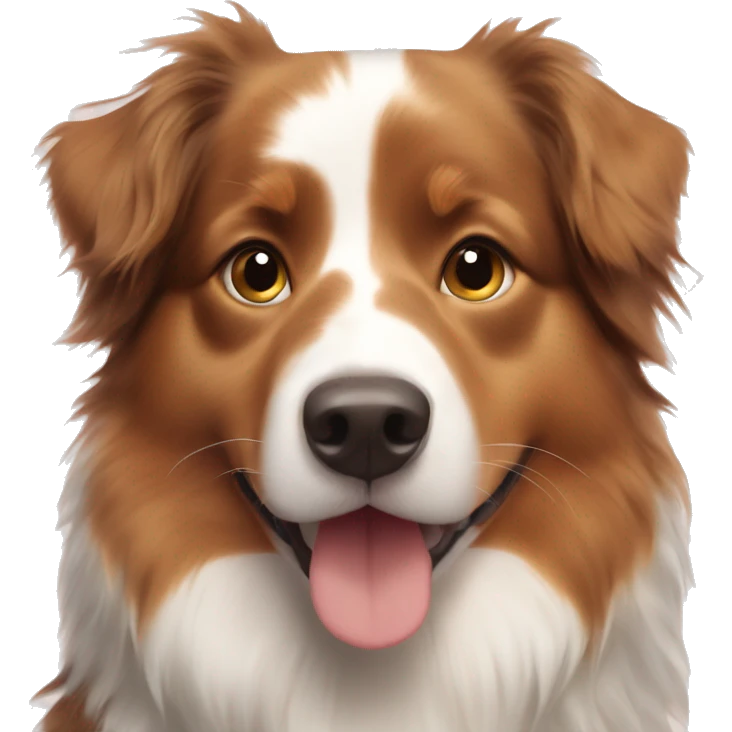 Australian Shepherd with a Ginger girl emoji