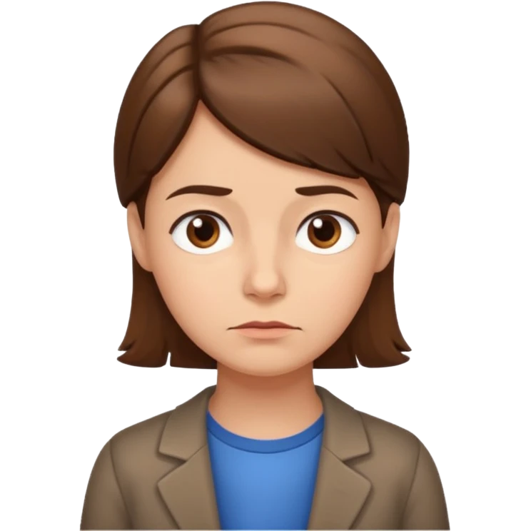 A thoughtful kindergardenteacher with a raised eyebrow and questioning look. emoji