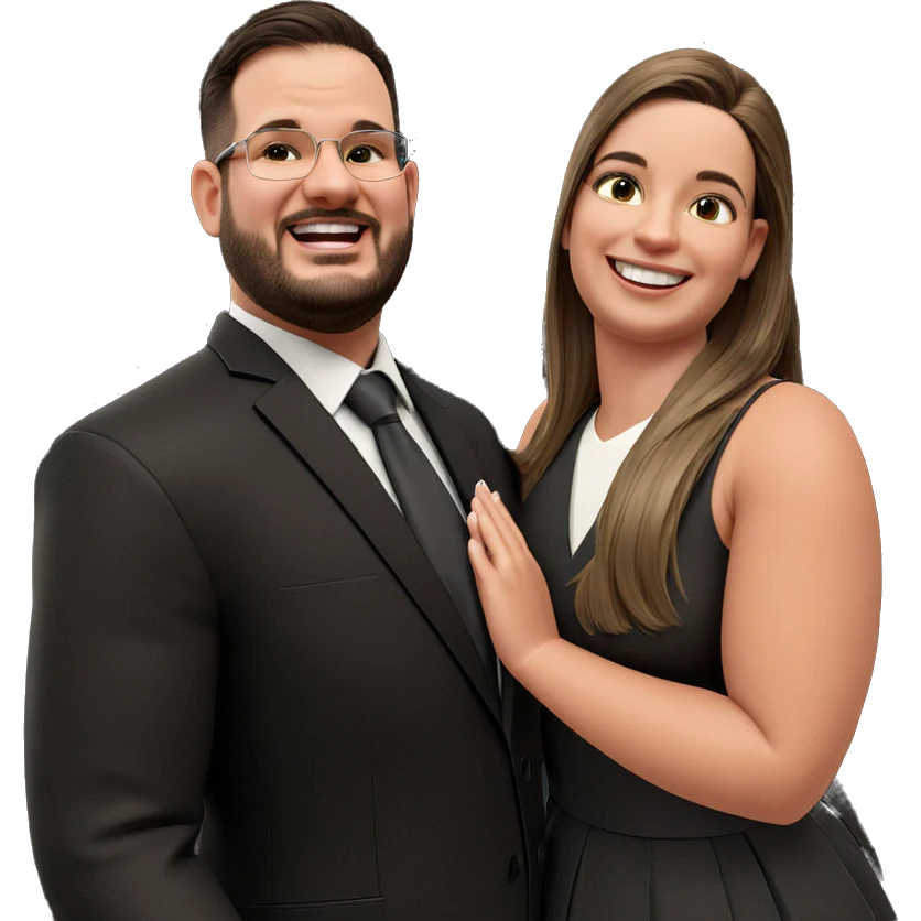 smiling couple in formal attire emoji