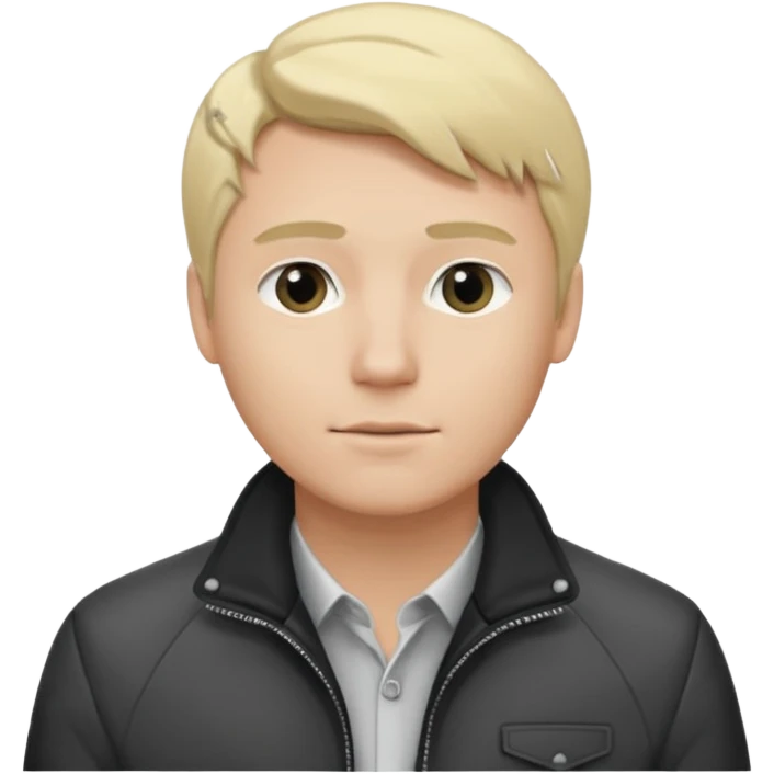 balck and white photo man blonde in jacket emoji