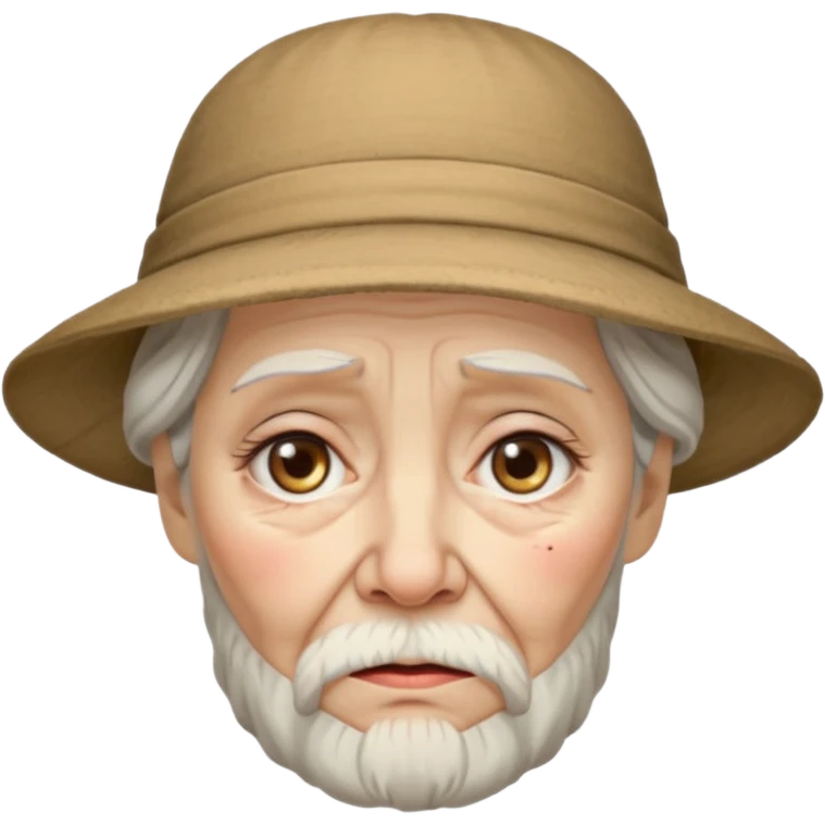 sad old women with hats with bearded emoji