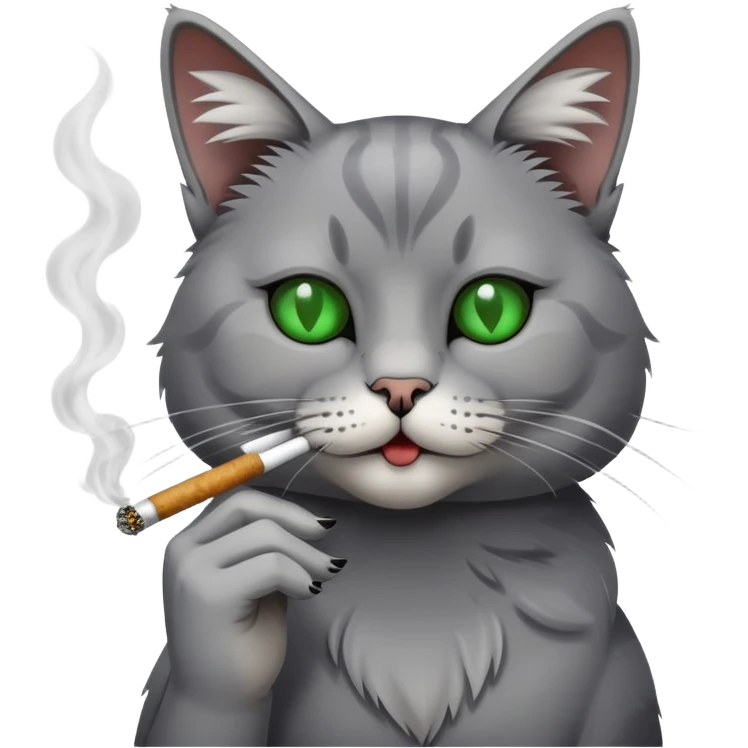 Cat smoking weed emoji