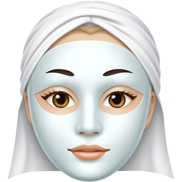 a white skincare beauty mask pack for face emoji