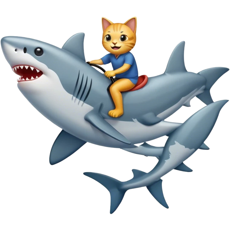 Cat riding a shark emoji emoji