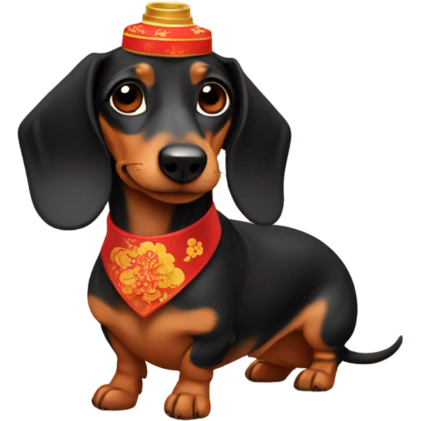 Dachshund with Chinese new year vibes  emoji