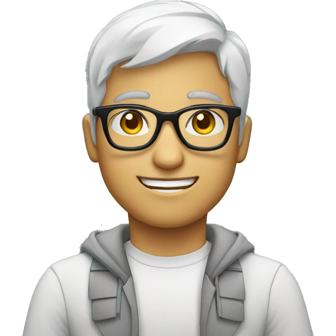 Joven blanco con lentes emoji