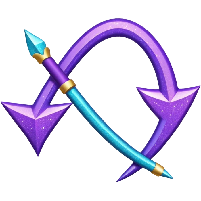 Glitter Roxo e Ciano Flecha emoji
