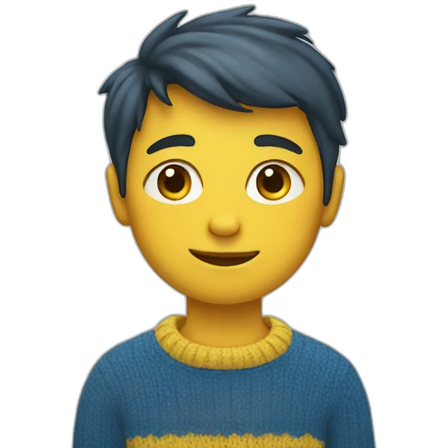 Boy in blue and yellow sweater emoji