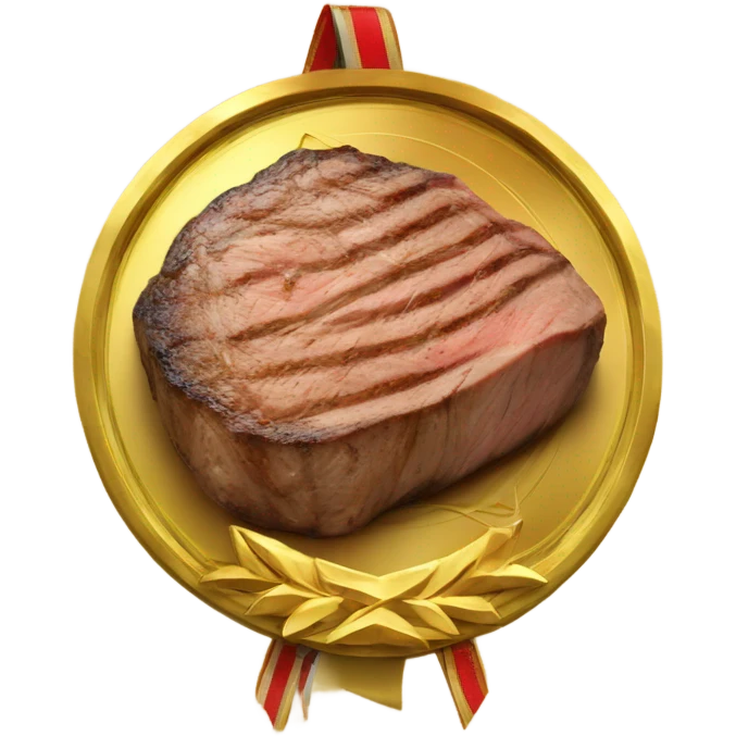 Steak with a gold medal emoji