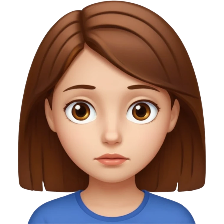 use this girl character, she is doing a thinking facial expression emoji