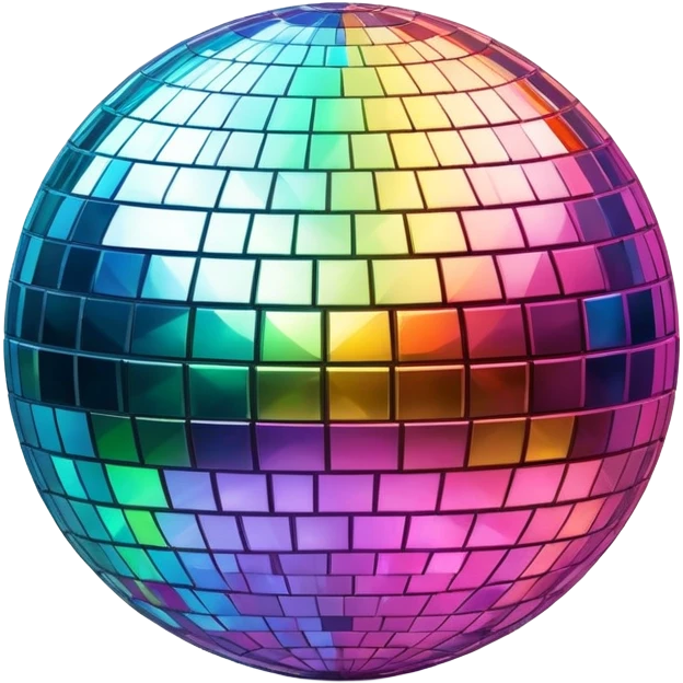 shiny disco ball with colorful reflections emoji