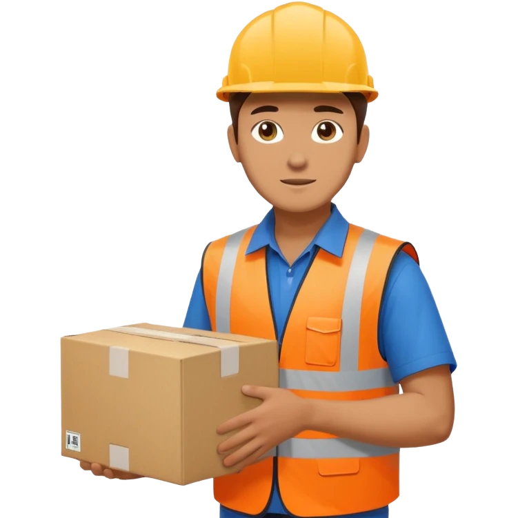 create a realistic emoji of a logistic worker in different weather situuations emoji